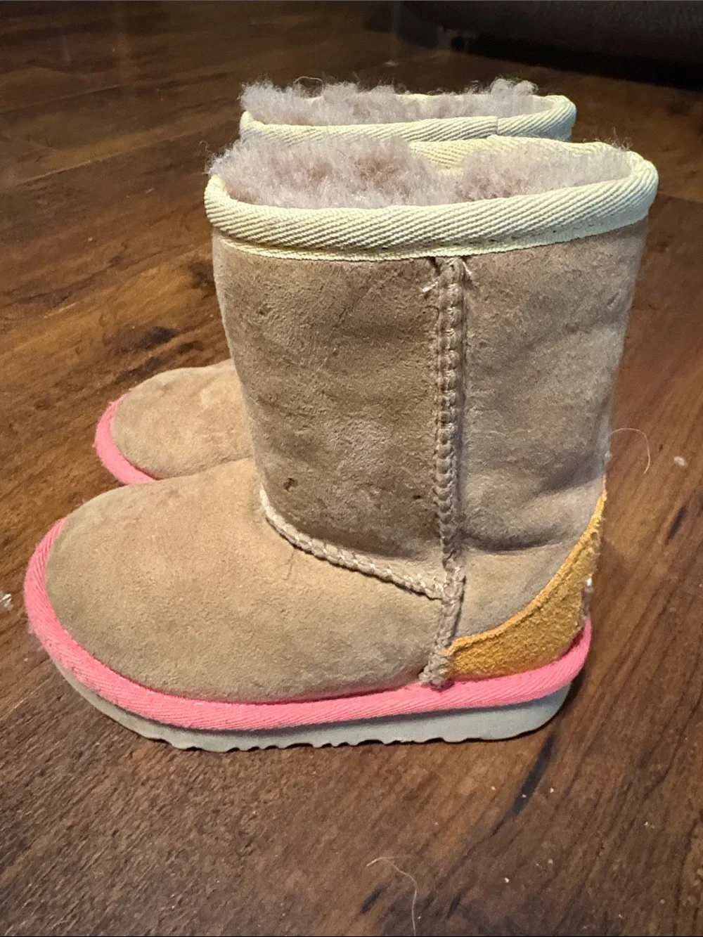 Ugg Pink and Orange Colorblock Chesnut Boots Toddler 7